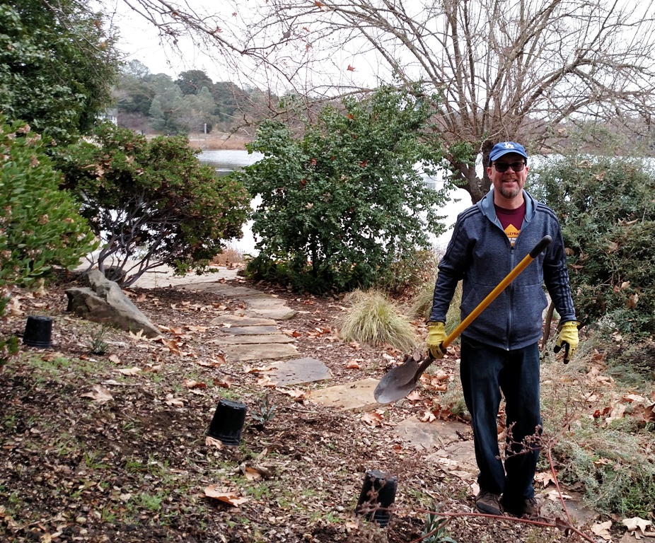 Mike after putting some plants in the ground!